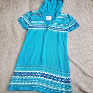 Justice Hooded Fair Isle Sweater Dress Sz. 14 Back to School/Portraits